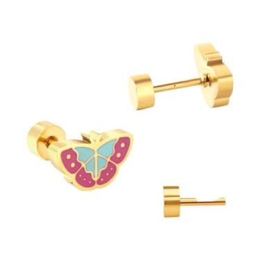 Imagem de Brincos De Aço Inoxidável Criativos E Personalizados Para Meninas: Mor