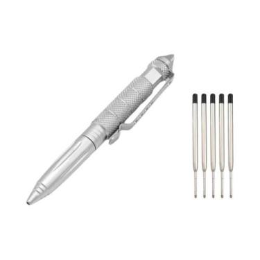 Imagem de Caneta Tática Militar De Alta Qualidade Em Metal Com Quebra-Vidros De 