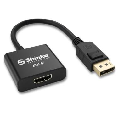 Imagem de Cabo Adaptador Displayport Para Hdmi Conversor Vídeo Ultra HD 1080p Entrada Displayport (DP) Macho e Saída HDMI Fêmea Vídeo e Áudio Monitor Projetor Gamers