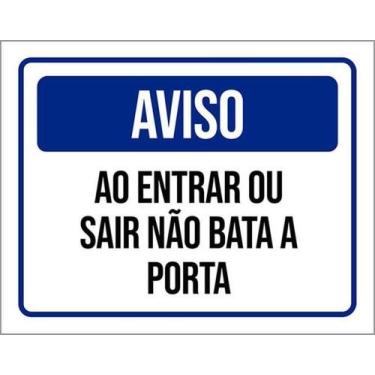 Imagem de Kit 10 Placas Sinalização - Aviso Entrar Sair Não Bata Porta - Sinaliz