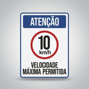 Imagem de Placa Acm Velocidade Máxima Permitida 10Km 18X23 - Sinalizo