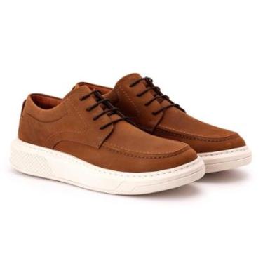 Imagem de Sapato Comfort Ranster Masculino em Couro Rústico Castor-Masculino