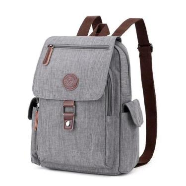 Imagem de Mochila Feminina Pequena de Lona Premium - TokShop, Cinza