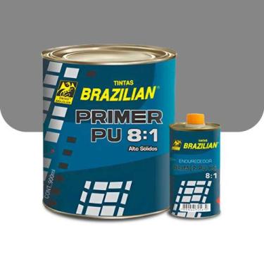 Imagem de Primer Fundo Pu 8:1 Cinza Brazilian 900ml com Catalisador