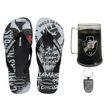 Imagem de Kit Vasco da Gama Oficial Chinelo + Caneca + Chaveiro - Masculino-Masculino