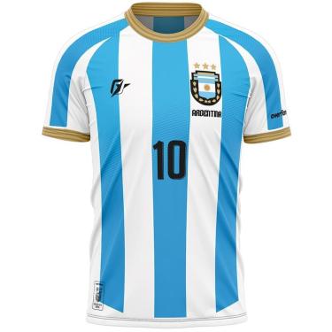 Imagem de Camiseta Filtro UV Argentina Albiceleste Tri Campeã-Masculino