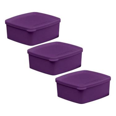 Imagem de Kit 3 Potes Herméticos Tupperware Jeitosinho Ametista 400ml