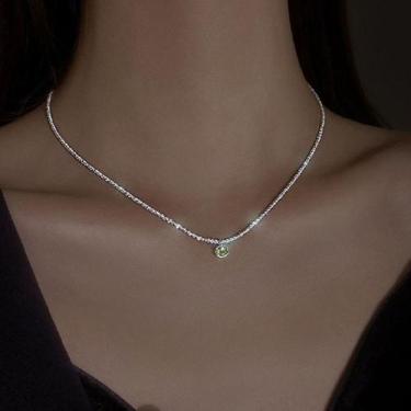 Imagem de Colar Pedra Prateado Feminino Gargantilha Strass shocker aju - - anjo 