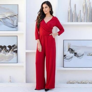 Imagem de Macacão Pantalona Decote Transpassado B’Bonnie Florence-Feminino