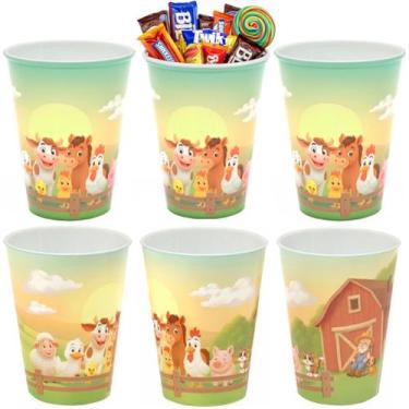 Imagem de Kit com 6 Copos Festa Infantil Fazendinha 280ml Lembrancinha p/ Sacoli