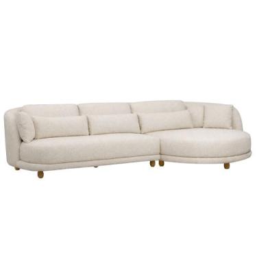 Imagem de Sofá 05 Lugares 330cm Arizona com Chaise Esquerdo Bouclé Off White - N