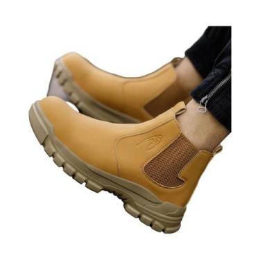 Imagem de Botas De Trabalho Em Couro Com Biqueira De Aço Impermeáveis Para Homen