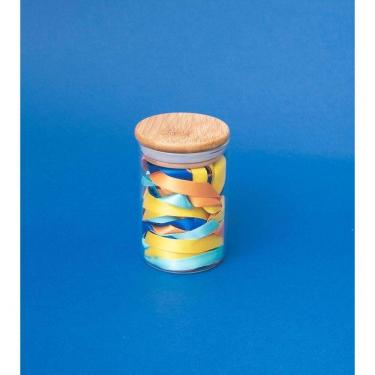 Imagem de Pote 450ml De Vidro Com Tampa De Bambu Circular Mantimento - Oikos