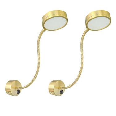 Imagem de 2 Arandela Leitura Direcionável Cabeceira Led 5W 3000K Bet72 - Acende 