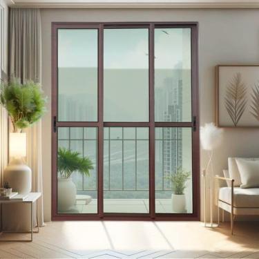 Imagem de Porta de Correr 3 Folhas Moveis Sequenciais 210 X 120 Elite com Fecho 