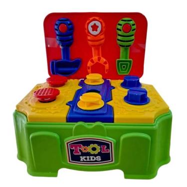 Imagem de Brinquedo Tool Kids Mini Bancada De Ferramentas Ta Te Ti, Verde