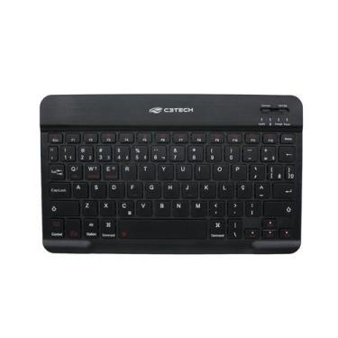 Imagem de Mini Teclado Bluetooth Recarregável C3Tech K-BT40BK ABNT2  Preto (Sem 