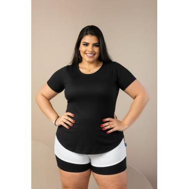 Imagem de camisa academia feminina longa dry fit blusa - Look Sol Modas, Preto, 