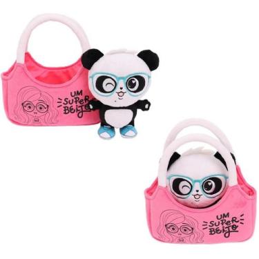 Imagem de Pelúcia Luluca Panda Na Bolsinha Com Ocúlos - Fun, Azul