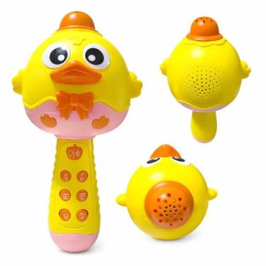 Imagem de Microfone Musical Infantil Brinquedo - Genérica, Amarelo