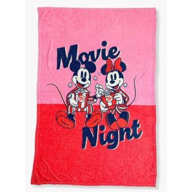 Imagem de Kit Manta c/ Balde pipoca Disney Mickey e Minnie Namorados Cor:vermelh