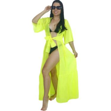 Imagem de Saída De Praia longa Manga curta Em Chiffon - Tropicana Modas, Único 3