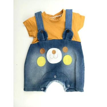 Imagem de Macacão Curto Infantil Menino Muleka Sapeka - Ref 2724, P, Amarelo