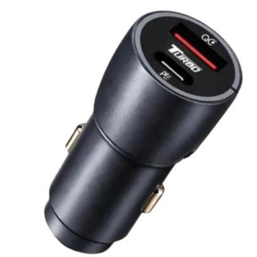 Imagem de Carregador Veicular 60w Turbo Usb A Usb C Carga Ultra Rápida - A GOLD