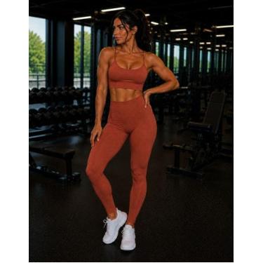 Imagem de Conjunto Calça legging Básica e Top Academia Esporte Fitness Treino Ca