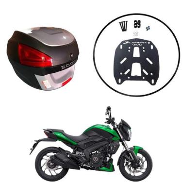 Imagem de Baú Moto Universal Awa 29 L  Suporte Sup Bajaj Dominar 400, Prata