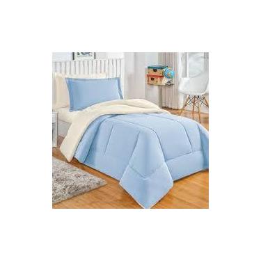 Imagem de Cobertor  Solteiro com Sherpa 1,50m x 2,40m - BORGON, azulbebe