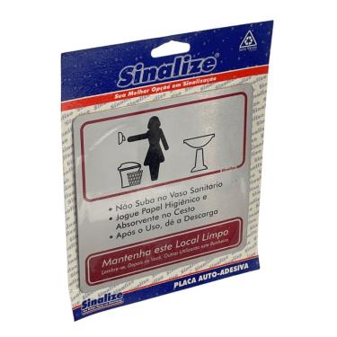 Imagem de Placa de Sinalização para Sanitário Feminino em Alumínio Auto-Adesiva 15x15cm Prata Sinalize