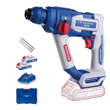 Imagem de Martelete Perfurador e Rompedor 20V Brushless SDS-Plus LED Azul e Cinza Tramontina