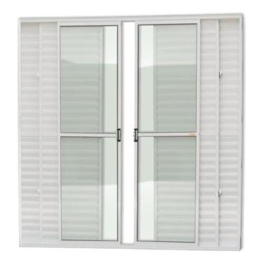 Imagem de Porta de Alumínio Balcão 210x240cm 6 Folhas com Vidro Liso Super Brilh
