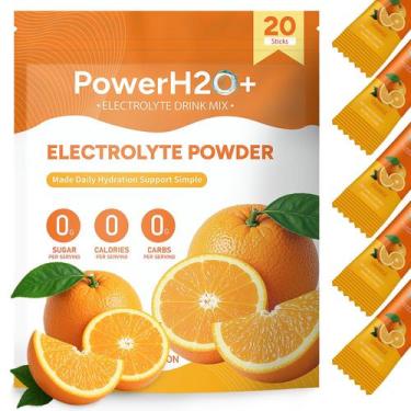 Imagem de Sachês de pó com eletrólitos PowerH2O+ 20 sticks sem açúcar