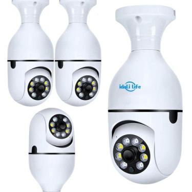Imagem de Kit Câmeras Wi-Fi Inteligente com Visão Panorâmica de 360 Graus, led S