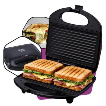 Imagem de Sanduicheira elétrica grill baquelite preta 750w boston 127v ou 220v a
