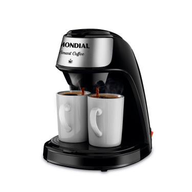 Imagem de Cafeteira Elétrica Mondial Smart Coffe C-42-2X-BI com 2 Xícaras Preto Inox