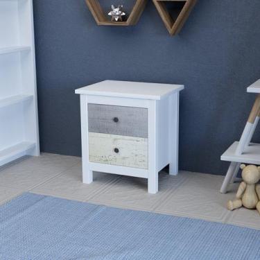 Imagem de Mesa de Cabeceira 2 Gavetas Primavera Branco - Parpinelli
