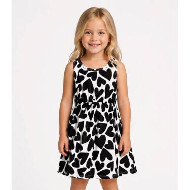 Imagem de Vestido Infantil Meia Malha Estampado Select Preto