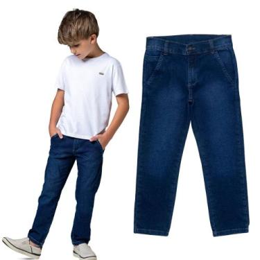 Imagem de Calça Social Infantil Menino Mania Kids em Jeans Escuro Tamanho:12Cor: