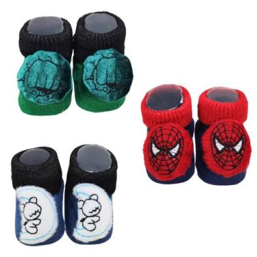 Imagem de MEIA 3D BEBÊ PANTUFA PERSONAGENS COM 3 PARES MENINAS e MENINOS - LET B