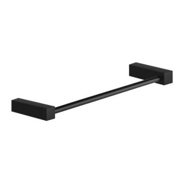 Imagem de Porta Toalha De Rosto Quadrado Troia 32cm Preto Fosco Para Banheiro Ac