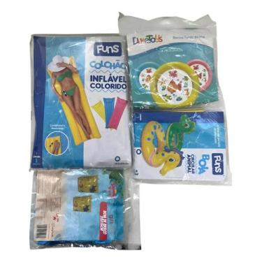 Imagem de Kit Colchão Inflável Piscina E Boia De Braço Infantil - Wellmix