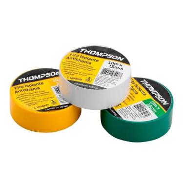 Imagem de Fita Isolante Color 19mm x 10m Branca Anti-Chamas Thompson