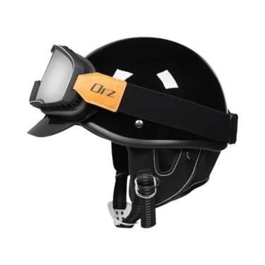 Imagem de Retro vintage capacete da motocicleta scooter meio capacete cruiser pr