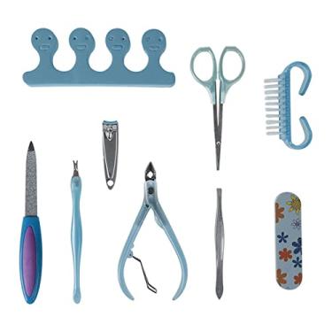Imagem de Kit Manicure Pedicure Alicate Lixa Tesoura Cortador 9 Peças