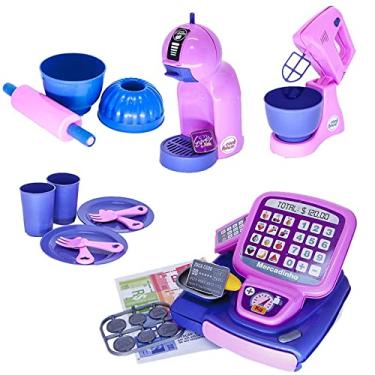 Imagem de Kit Prato Copo Expresso Cafeteira Bolo Brinquedo Forma 27pç