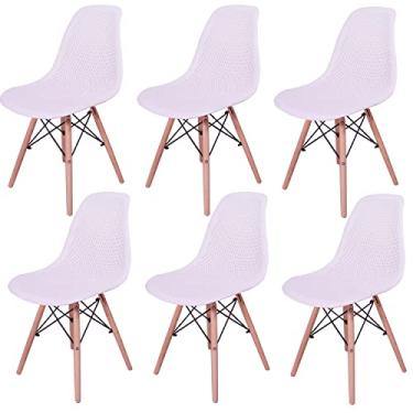 Imagem de Kit 6 Cadeiras Charles Eames Eifell Furadinha Cor:Branca
