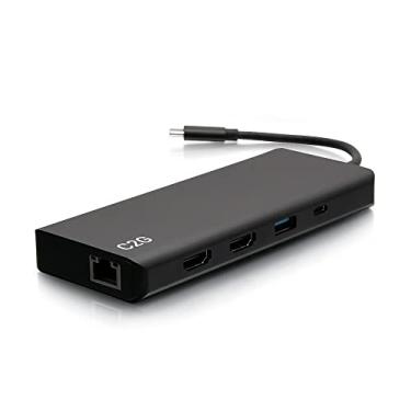 Imagem de C2G Estação de ancoragem de monitor duplo USB C 4K com alimentação - HDMI, Ethernet, USB, 3,5 mm e 60 W